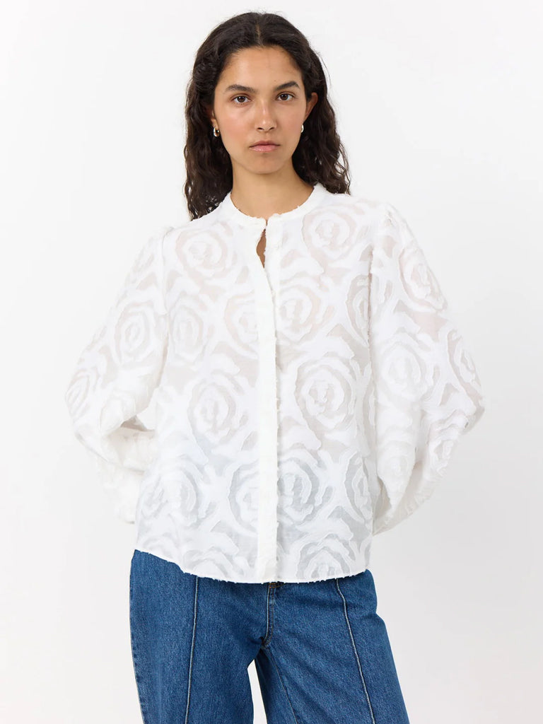 Levete Room Inga Applique Shirt in Off White