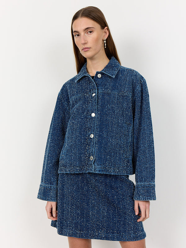 Levete Room Kate Dobby Denim Jacket in Indigo