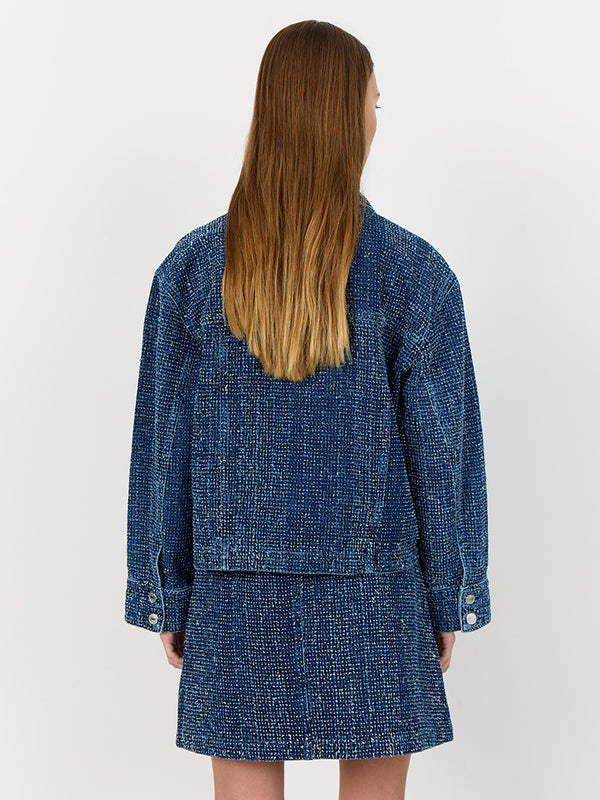 Levete Room Kate Dobby Denim Jacket in Indigo