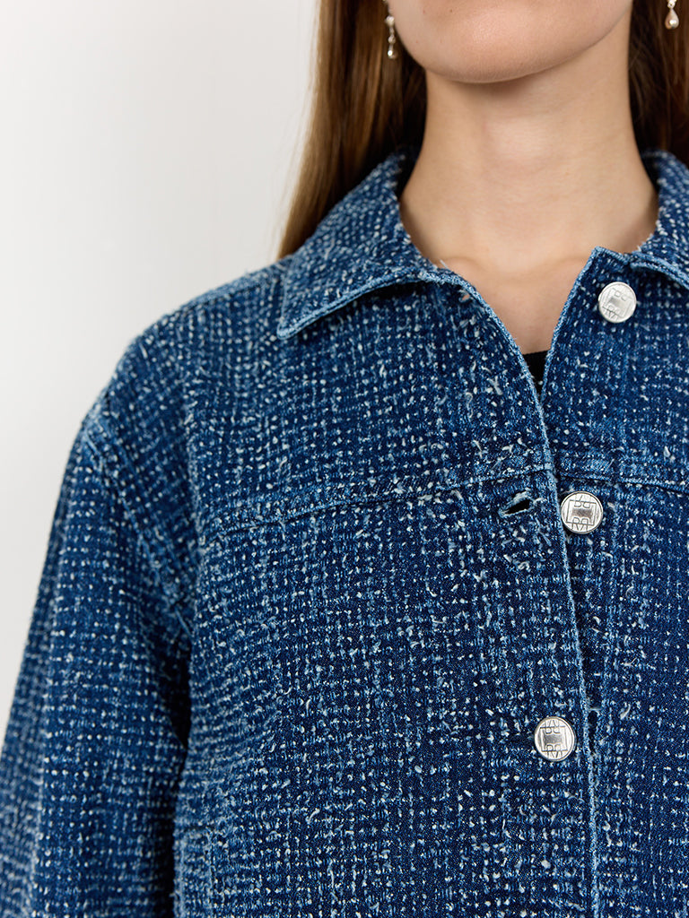 Levete Room Kate Dobby Denim Jacket in Indigo