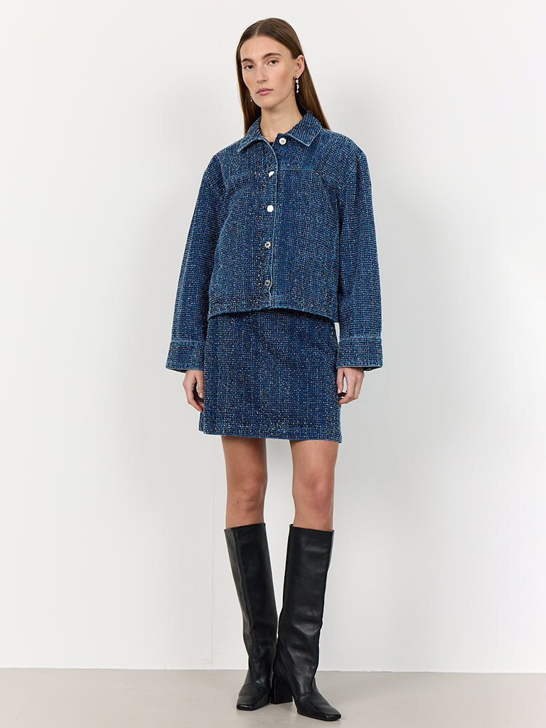 Levete Room Kate Dobby Denim Jacket in Indigo