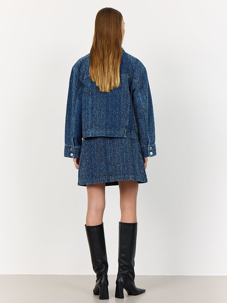 Levete Room Kate Dobby Denim Jacket in Indigo