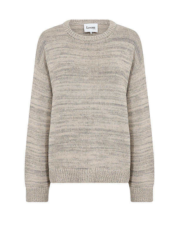 Levete Room Kirsa Marl Sweater in Turtledove