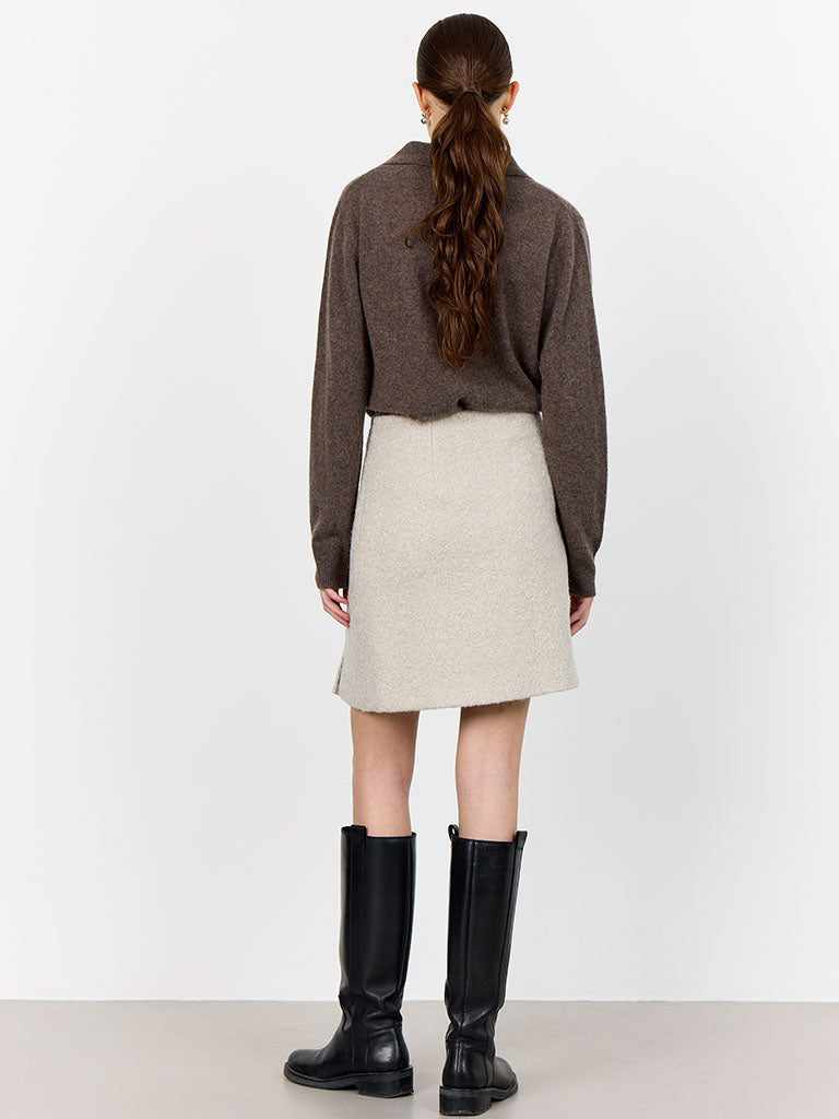 Levete Room Eloise Open Collar Sweater in Coffee