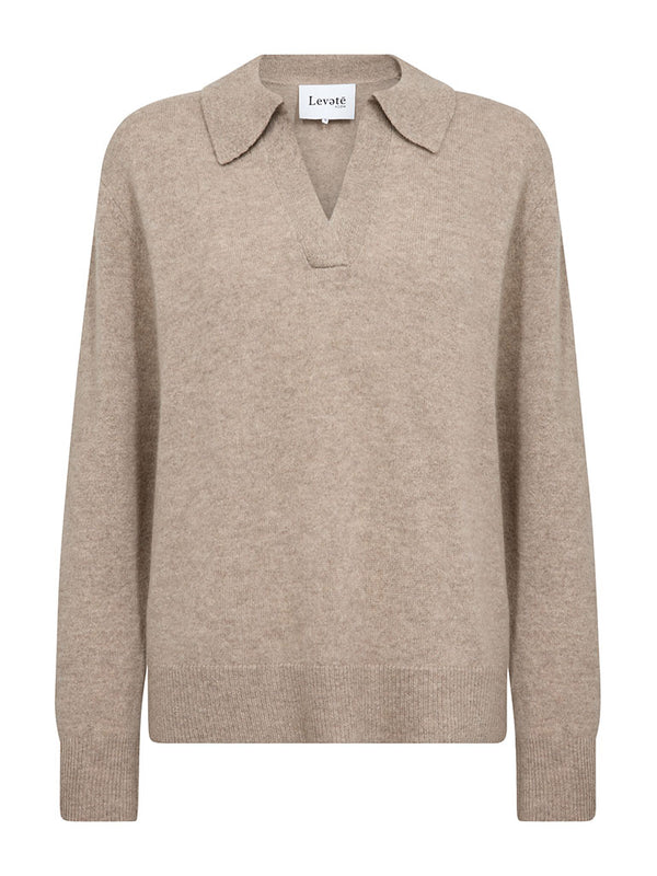 Levete Room Eloise Open Collar Sweater in Aluminium