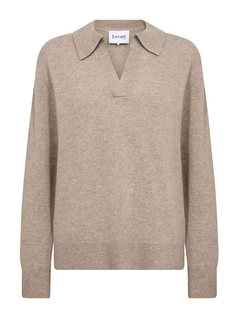 Levete Room Eloise Open Collar Sweater in Aluminium