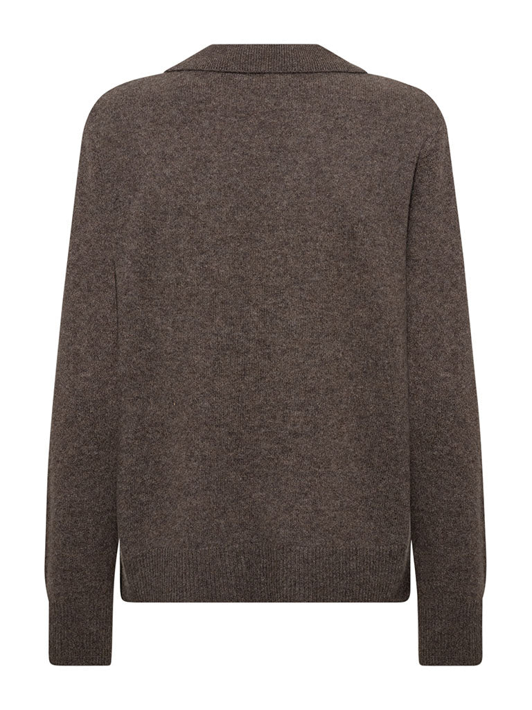 Levete Room Eloise Open Collar Sweater in Coffee