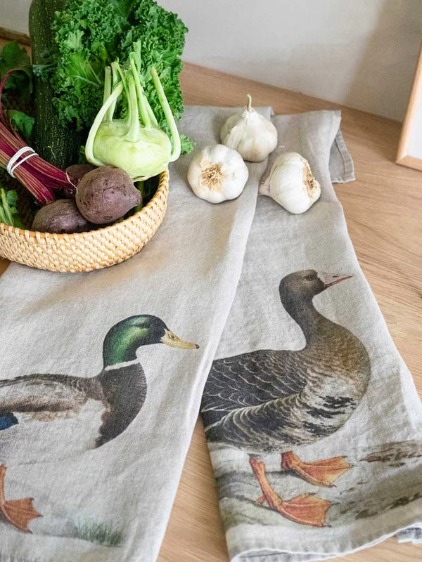 Linoroom Goose and Duck Tea Towels in Natural