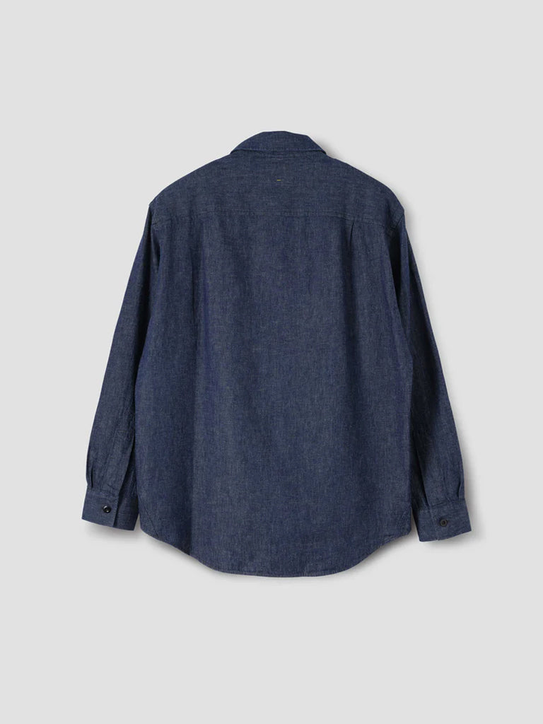 MHL Basic Cotton Linen Shirt in Indigo