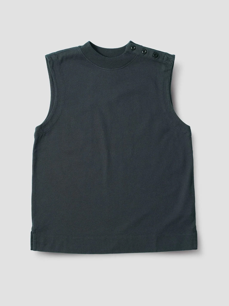 MHL Button Shoulder Tank in Ink