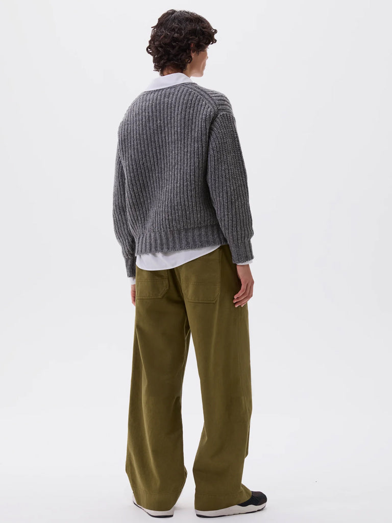 MHL Cropped Fishermans Crew in Stone Grey