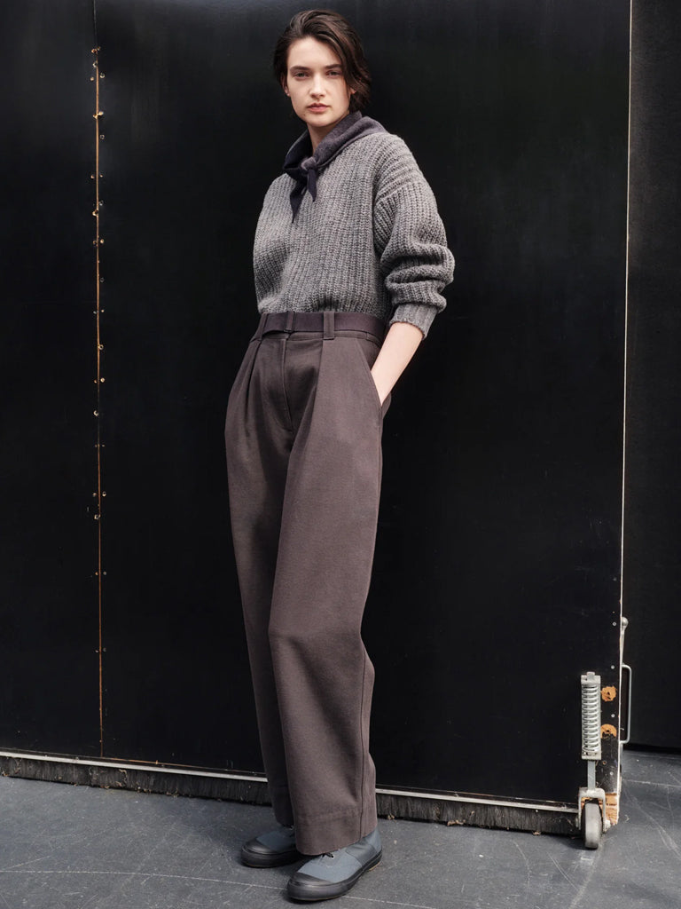MHL Cropped Fishermans Crew in Stone Grey