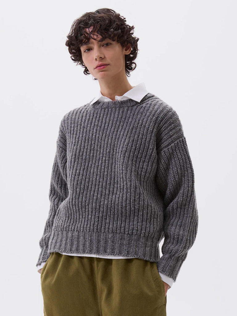MHL Cropped Fishermans Crew in Stone Grey