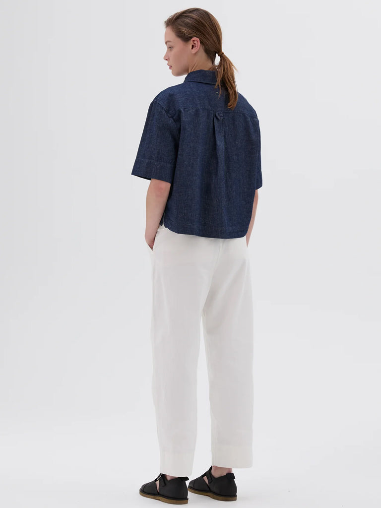 MHL Cropped Uniform Shirt in Indigo