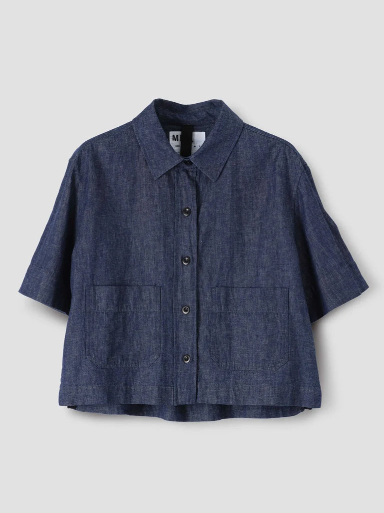 MHL Cropped Uniform Shirt in Indigo