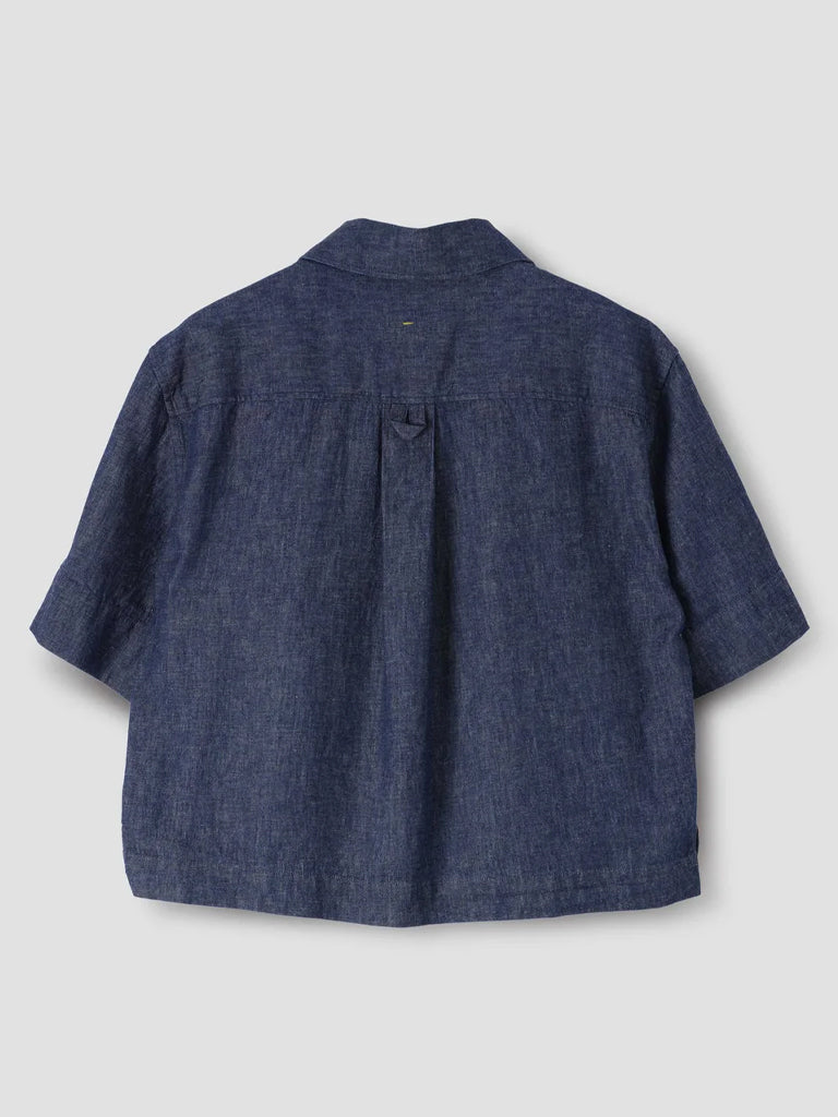 MHL Cropped Uniform Shirt in Indigo