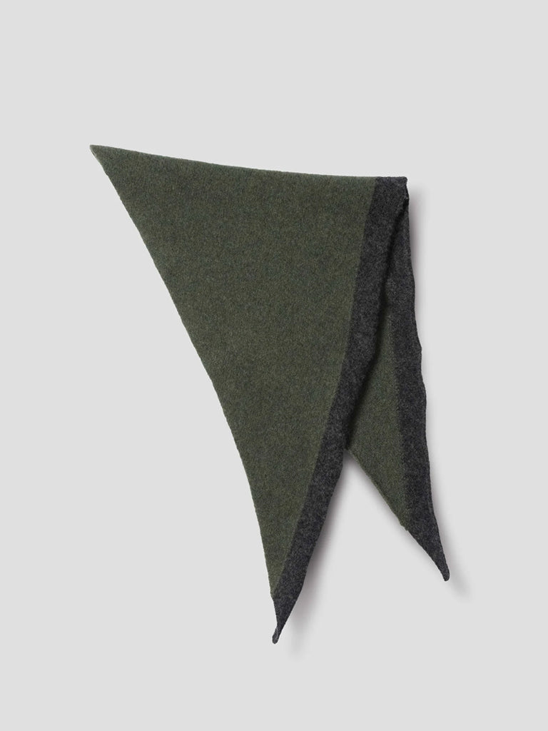 MHL Tipped Scout Scarf in Green Charcoal