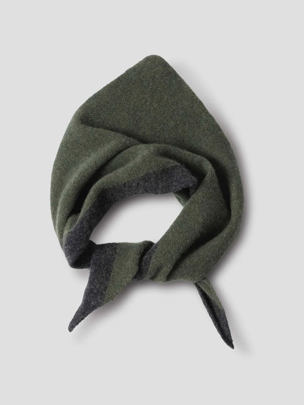 MHL Tipped Scout Scarf in Green Charcoal