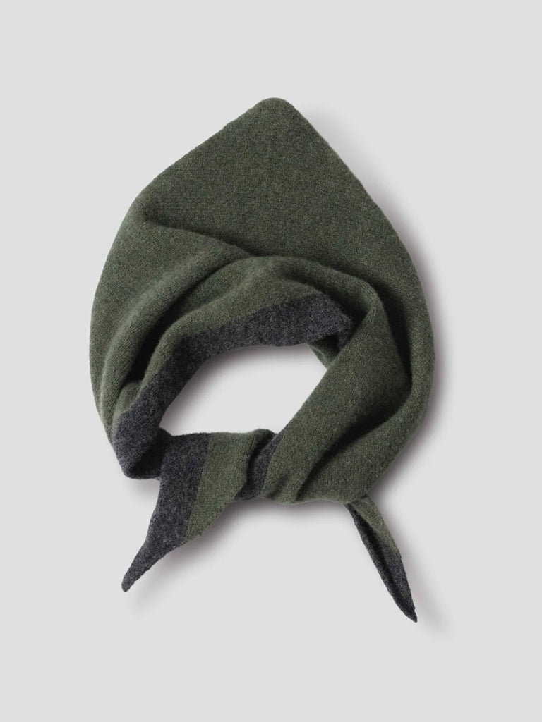 MHL Tipped Scout Scarf in Green Charcoal