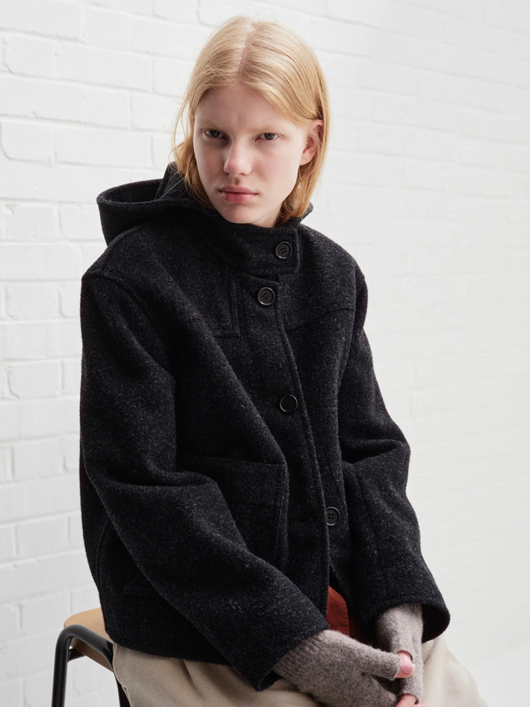MHL Short Duffle Coat in Charcoal