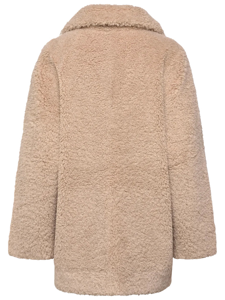 Minus Reversible Teddy Jacket in Sand Grey
