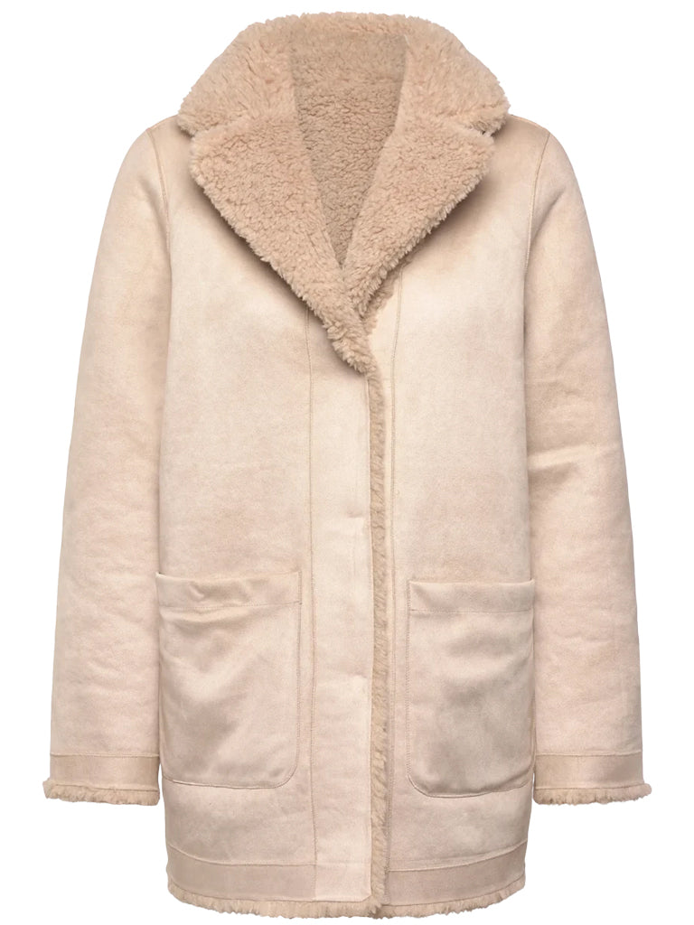 Minus Reversible Teddy Jacket in Sand Grey