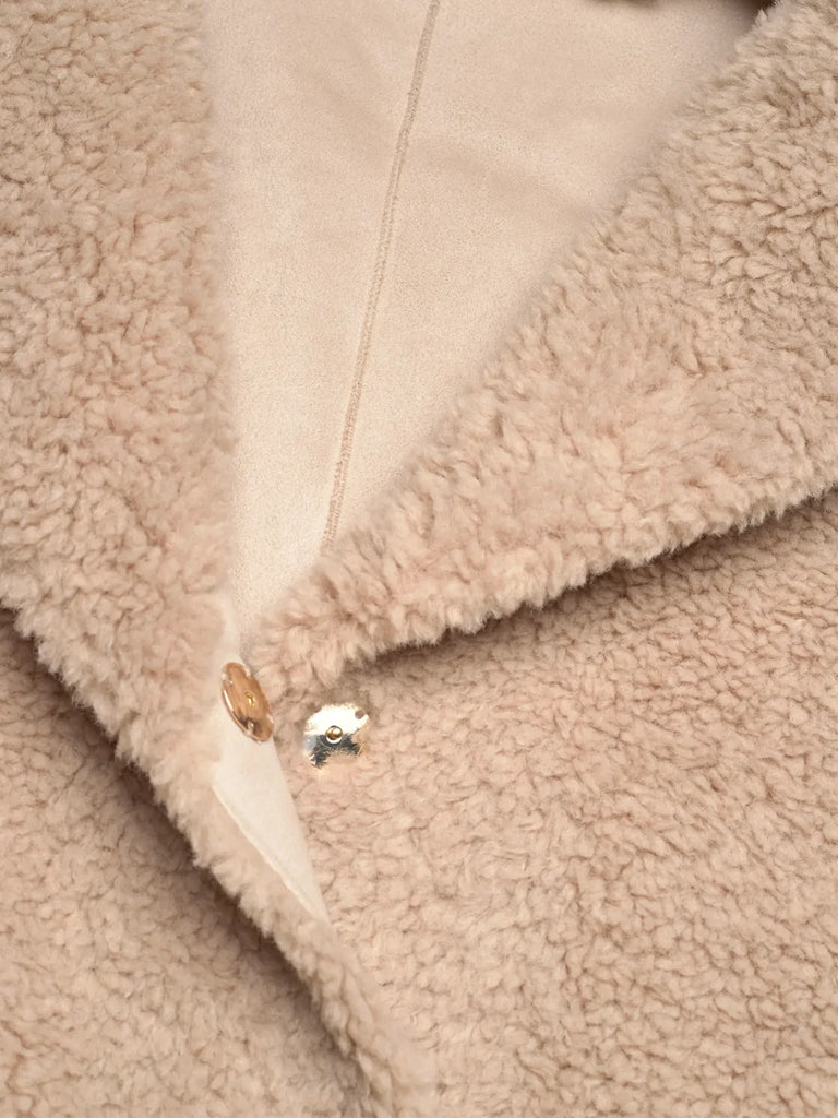 Minus Reversible Teddy Jacket in Sand Grey