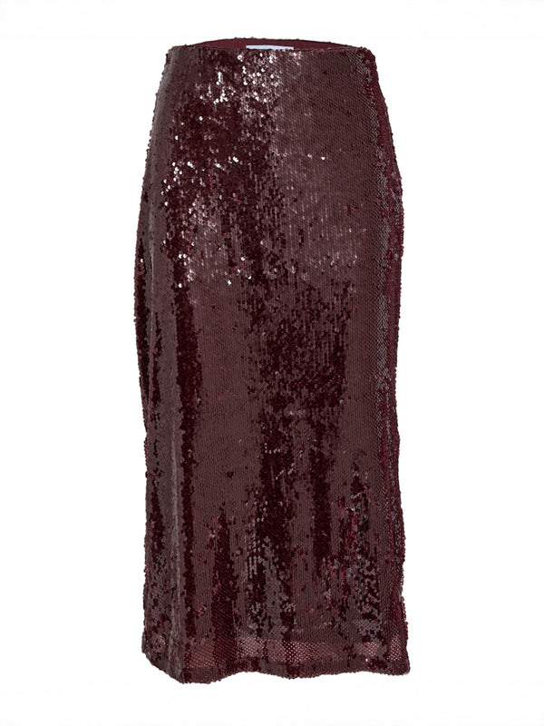 Minus Ziddi Sequin Skirt in Cordovan