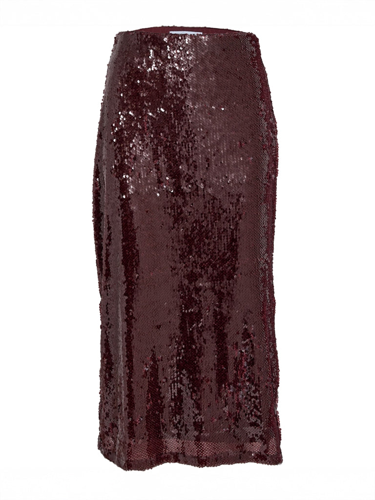 Minus Ziddi Sequin Skirt in Cordovan