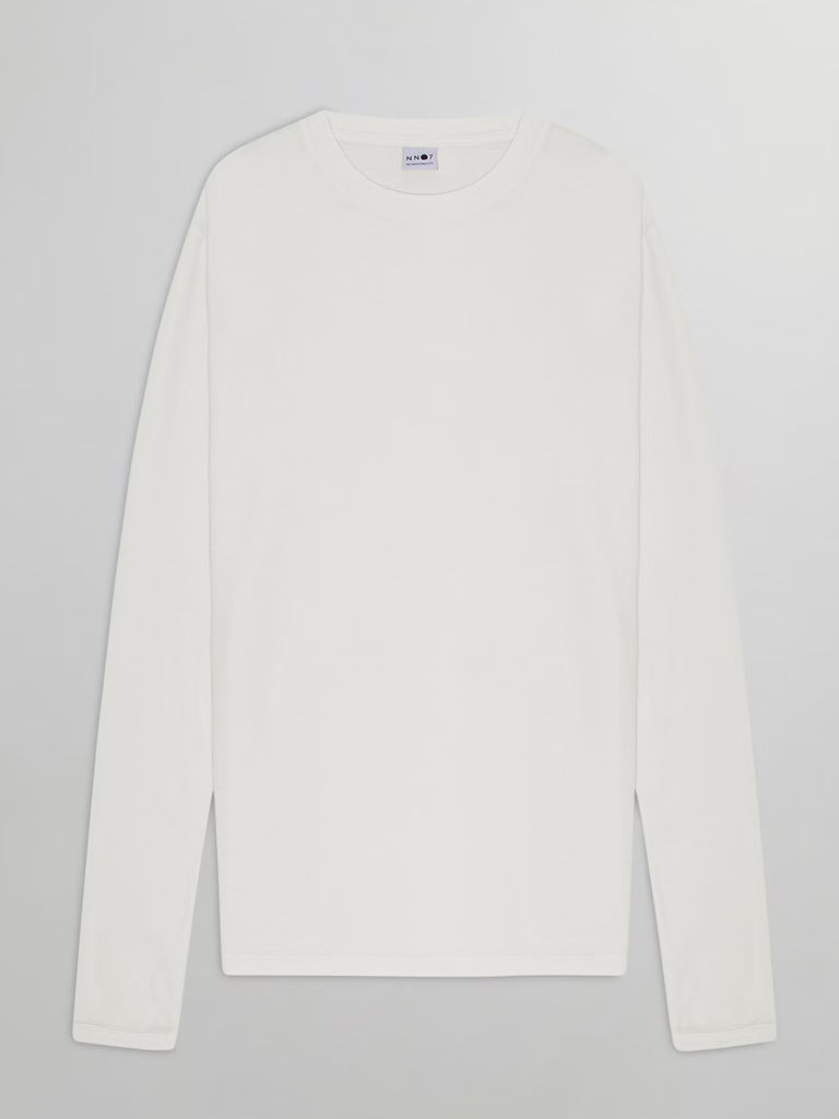 NN07 Clive Waffle Knit T-Shirt in Egg White