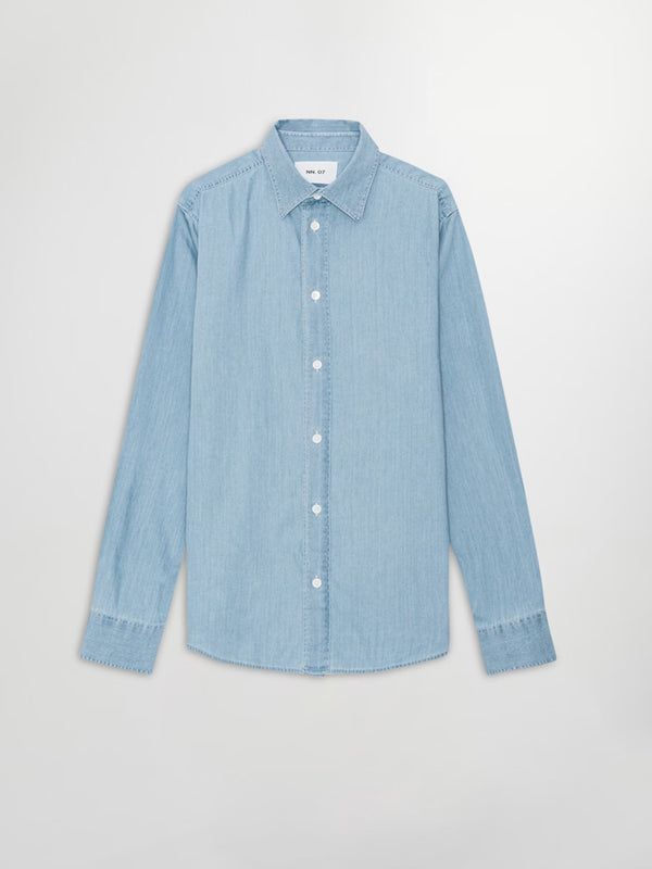 NN07 Colby Denim Shirt in Bleach Indigo