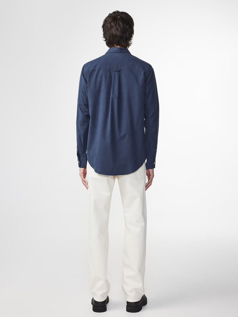 NN07 Colby Poplin Shirt in Navy Blue