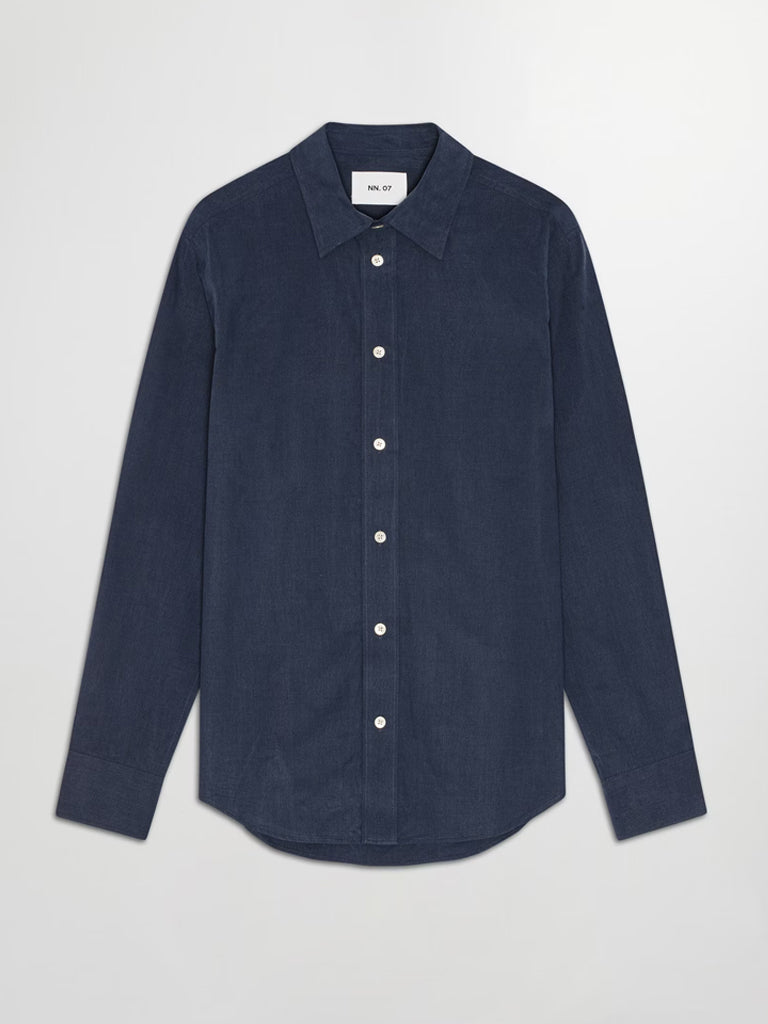 NN07 Colby Poplin Shirt in Navy Blue