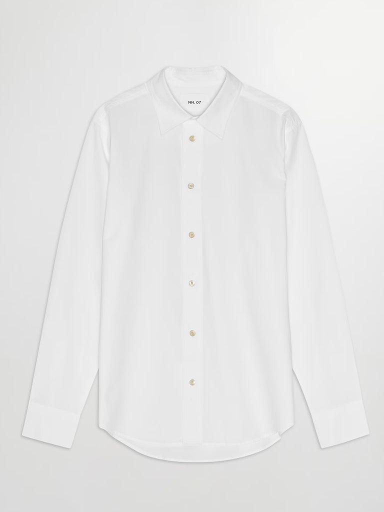 NN07 Colby Poplin Shirt in White