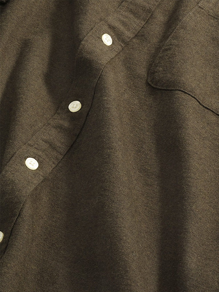NN07 Deon Flannel Shirt in Dark Army