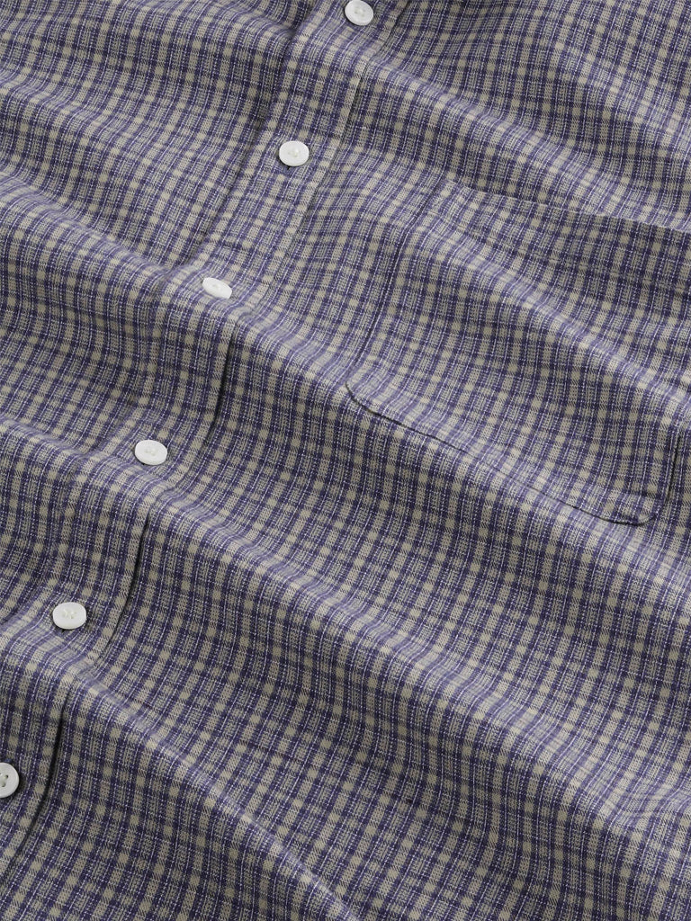 NN07 Deon Flannel Shirt in Indigo Check
