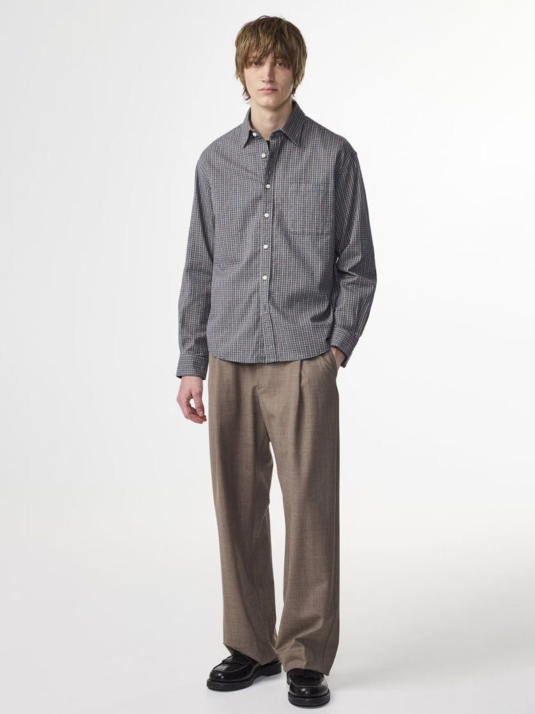 NN07 Deon Flannel Shirt in Indigo Check