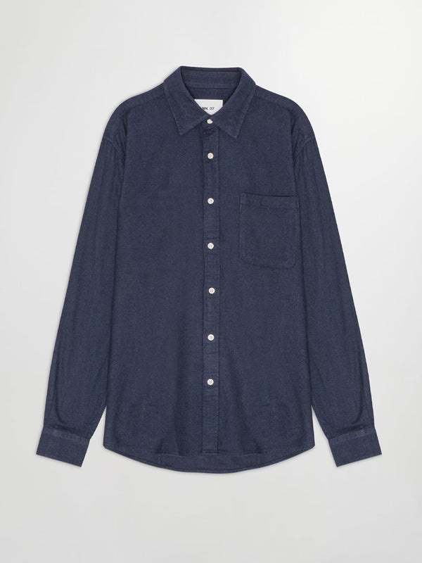 NN07 Deon Flannel Shirt in Navy Blue