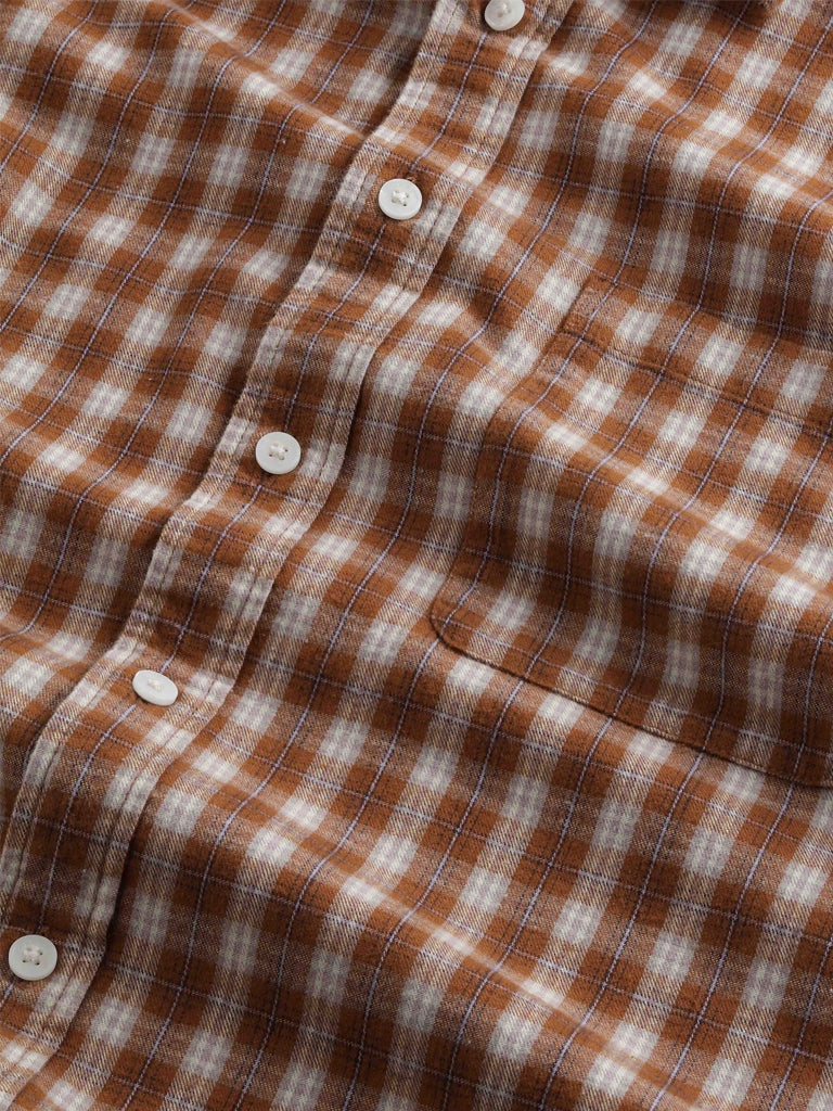 NN07 Deon Flannel Shirt in Walnut Check