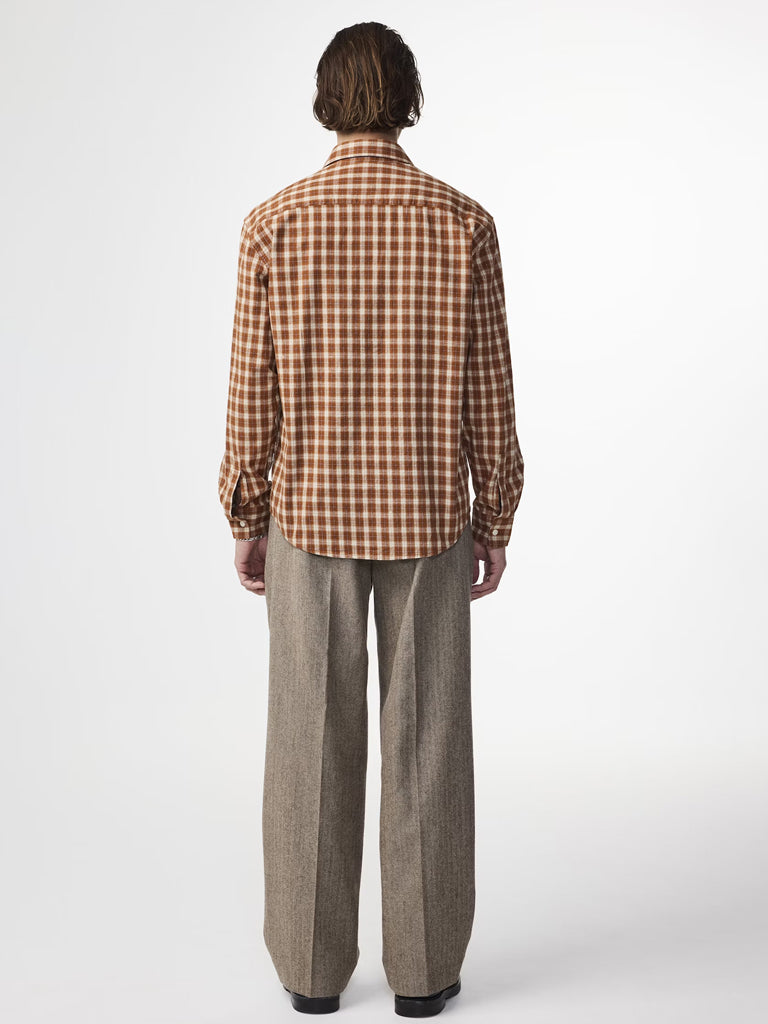 NN07 Deon Flannel Shirt in Walnut Check