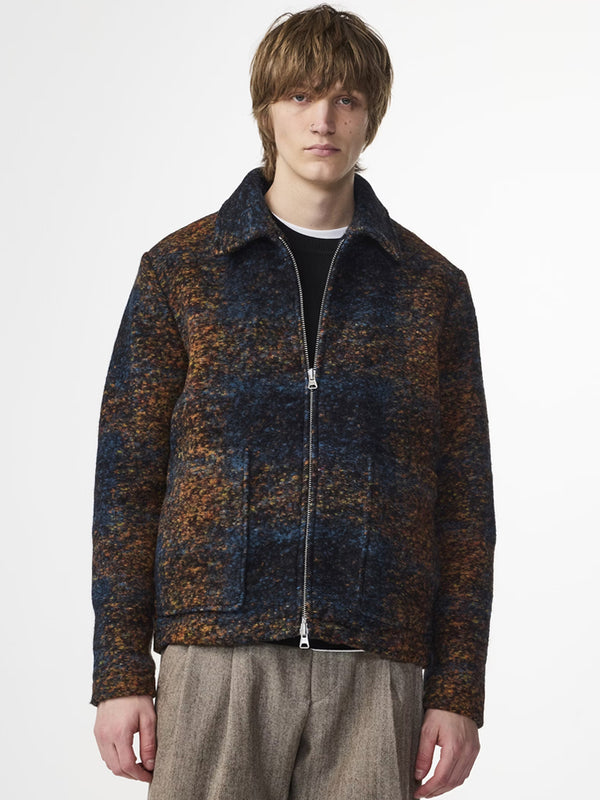 NN07 Gael Check Jacket in Blue Multi