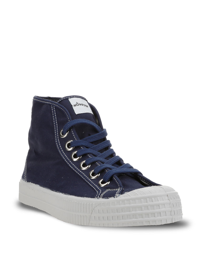 Novesta Star Dribble Wax Cotton High Top in Navy