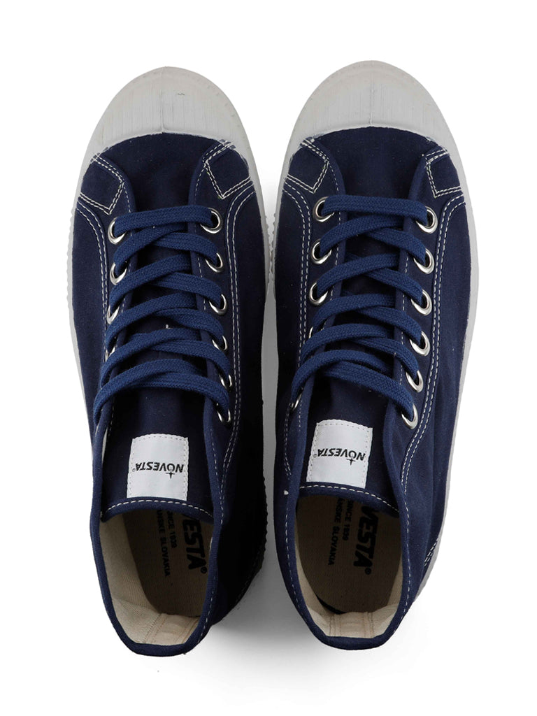 Novesta Star Dribble Wax Cotton High Top in Navy