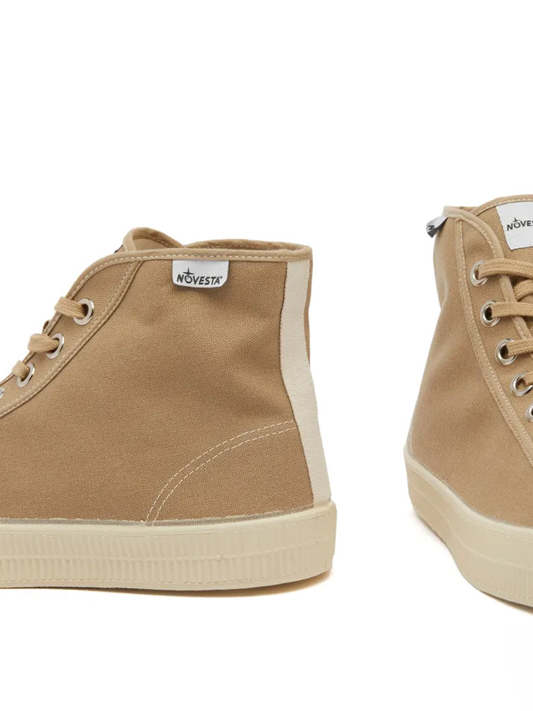 Novesta Y112 Star Dribble Contrast High Top in Sezam Beige Ecru