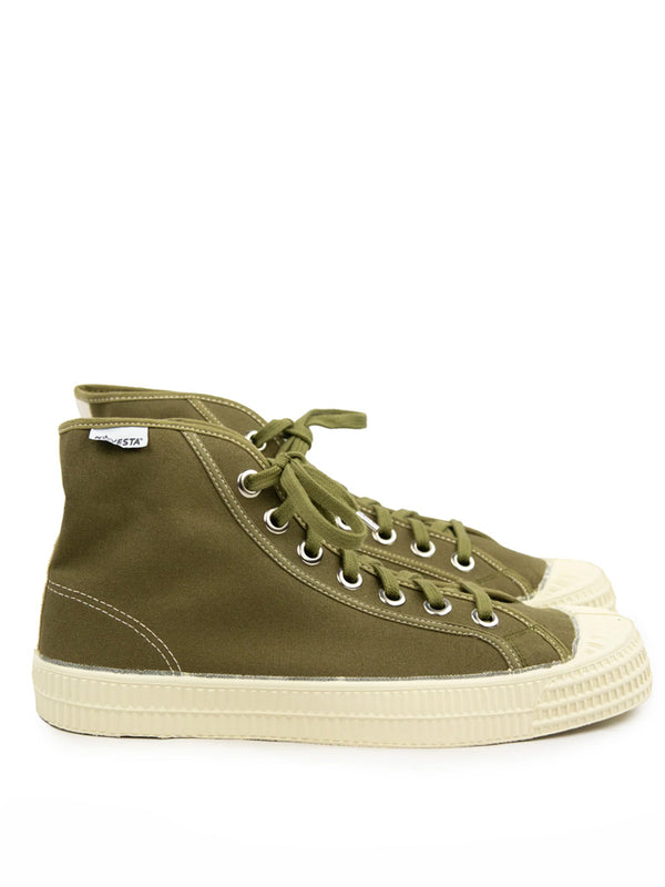 Novesta Star Dribble Contrast High Top in Khaki Beige Ecru