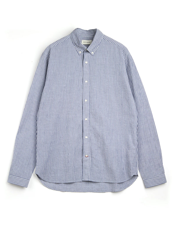 Oliver Spencer Brook Shirt in Finch Blue White