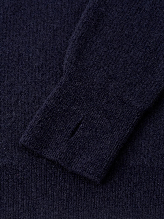 Oliver Spencer Talbot Roll Neck Sweater in Hartwell Navy Maze