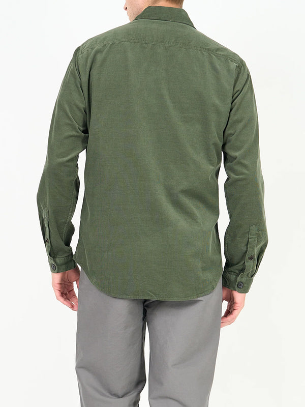 Oliver Spencer Treviscoe Shirt in Mersey Cord Green