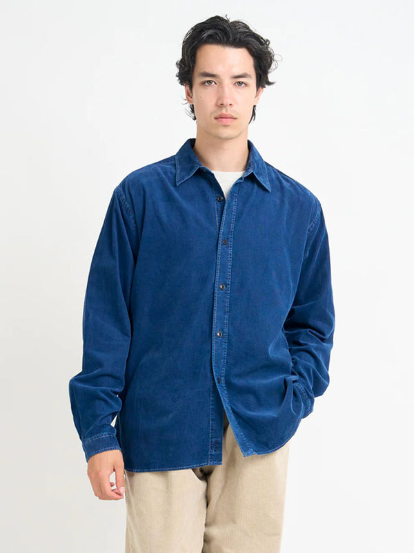 Oliver Spencer Atlanta Shirt in Newson Cord Indigo