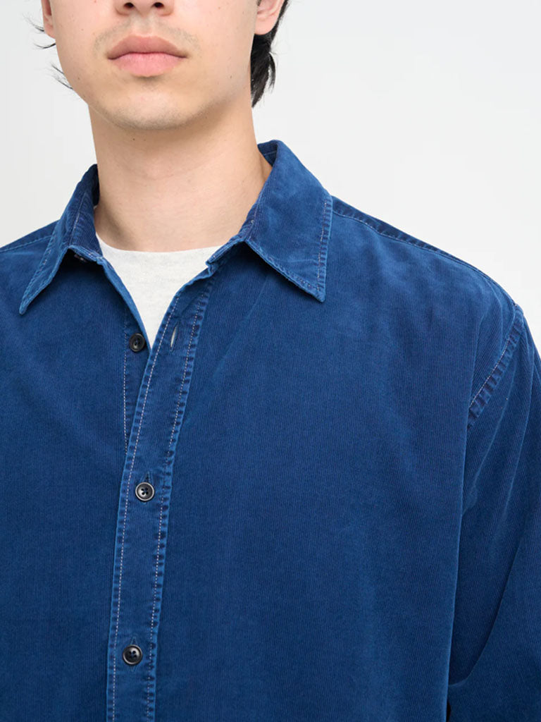 Oliver Spencer Atlanta Shirt in Newson Cord Indigo